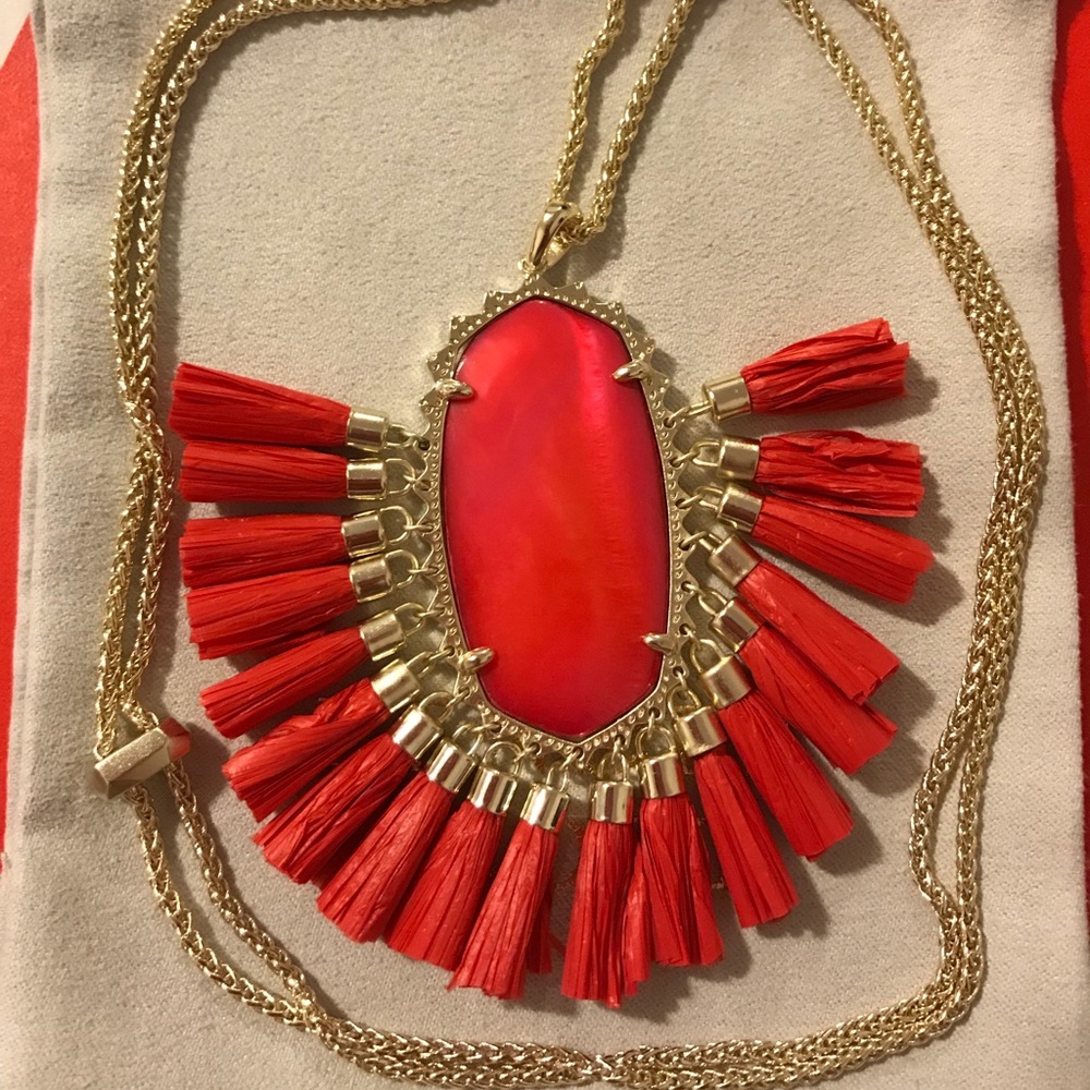 Betsy Gold Long Pendant Necklace